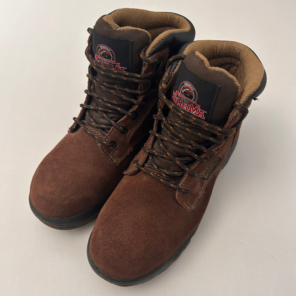 Brahma Boots Mens 8 Brown Diane‎ Waterproof Steel Toe Work Genuine Leather
